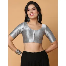 SALWAR STUDIO Mulbury Silk Readymade Saree Blouse-picture-28