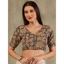 SALWAR STUDIO Printed Cotton Saree Blouse-picture-40