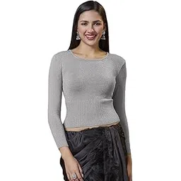 salwar studio Round Neck Full Sleeve Non-Padded Winter Blouse-picture-53