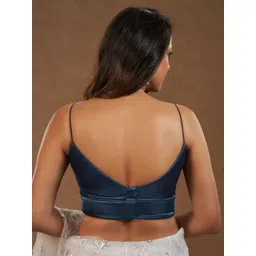 SALWAR STUDIO Silk Readymade Saree Blouse image 4