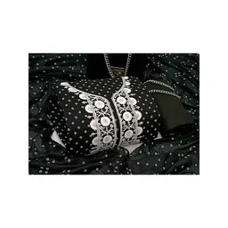 SALWAR STUDIO Women Black & White Printed Pure Cotton Unstitched Dress Material-picture-23