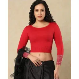 salwar studio Women Embellished & Embroidered Slip-On Blouse-picture-13