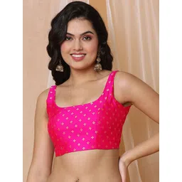 SALWAR STUDIO Woven Design Readymade Saree Blouse-picture-22