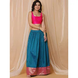 SALWAR STUDIO Woven Design Readymade Saree Blouse image 5