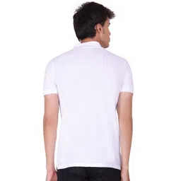 Sam and Jack Men White Polo Collar Applique Regular Fit T-shirt image 3