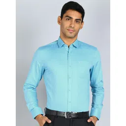 Sam and Jack Smart Spread Collar Cotton Chambray Formal Shirt-image-44