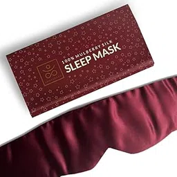 Samadhaan 100% Mulberry Silk Sleep Mask for Side Sleepers | Eye Mask for Men & Women with Adjustable Headband, Eye Mask & Blindfold for Total Blackout for Sleep, Travel & Nap (Maroon)-picture-25