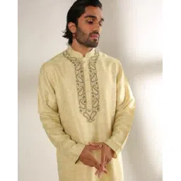 samav Embroidered Slim Fit Kurta with Slip Pockets-picture-16