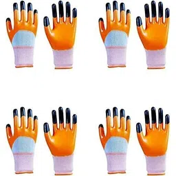 sambhaw Orange Black Tiger Print Latex Nitrile Palm Coated Safety Hand Gloves 4 Pair Wood-working, Blowtorch, Laboratory, Power ToolSafety Goggle-picture-28