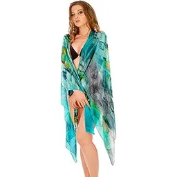 sameeha Women's Georgette All Over Print Pareo (SMPR-233-Skyblue)-picture-44