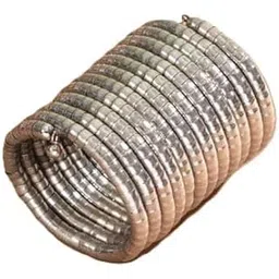 samridhi dc Womens Oxidised Silver Stretchable Spiral Bangle, Foldover Design, Afghani Style-picture-24