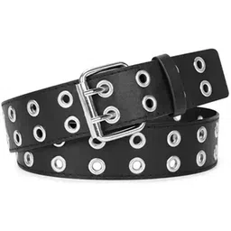 Men & Women Casual Black Artificial Leather Belt-image-9