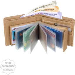 Men Casual Beige Artificial Leather Wallet - Regular Size-image-5