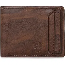 Men Casual, Ethnic, Evening/Party, Formal, Travel, Trendy Beige Artificial Leather Wallet (8 Card Slots) (Brown New)-image-4