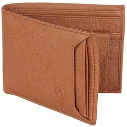 Men Casual, Formal, Travel Tan Artificial Leather Money Clip - Mini-image-1