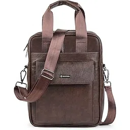 Men's Messenger Bag Vegan Leather Shoulder Bag A4 Size Paper Or Notebook Business Casual Crossbody Bag for Work Travel Outdoor-image-10