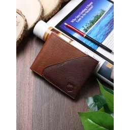 SAMTROH Men Tan & Brown Solid PU Two Fold Wallet-image-46