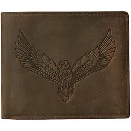 samtroh RFID Protected Leather Wallet for Men | Classic Style & Printed | Premium Leather Craftsmanship | 3 Card Slots, 2 Cash Compartments, 2 Secret Slots, Coin Pocket (Eagle, Brown)-picture-43