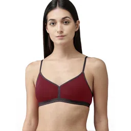 Samvar Maroon Cotton Non-Wired Non Padded Minimizer Bra-picture-23