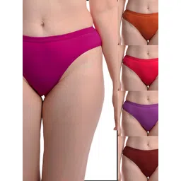 samvar New stylish Pink,Orange,Red,Purple,Maroon Cotton Hipster Multicolor Panties Pack of 5-picture-14