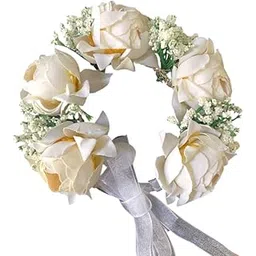 samyak Floral Tiara Veni Hair Bridal Gajra Headband Hair Accessories Wedding Jewellery for Girls & Women Hair Accessories-picture-31