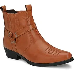 san frissco Chelsea Boots for Men's with TPR Sole| Solid Regular Winter Boots for Boys Slip On Wearable AntiSlip| Fashionable Cowboy Ankle Boots for Men-picture-26