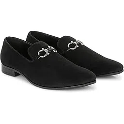 san frissco Horsebit Formal Loafers Velvet Upper Cushioned Footbed/Comfortable Fashionable Stylish Flexible for Men-picture-43