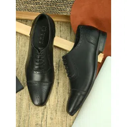 San Frissco Men Black Genuine Leather Classico Formal Oxfords-picture-12