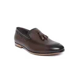 San Frissco Men Brown Leather Semiformal Slip-Ons-image-20