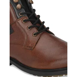 San Frissco Men Brown Solid Synthetic Mid-Top Flat Boots image 5