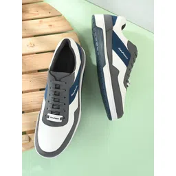 San Frissco Men Grey & White Colourblocked Casual Sneakers-picture-26