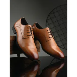 San Frissco Men Leather Lace-Up Formal Derbys image 1