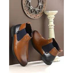 San Frissco Men Mid-Top Flat Chelsea Boots-picture-10