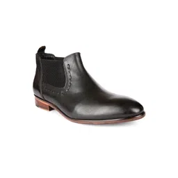 San Frissco Men Mid-Top Leather Chelsea Boots-image-24