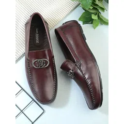 San Frissco Men Round Toe Leather Slip-On Loafers-picture-20