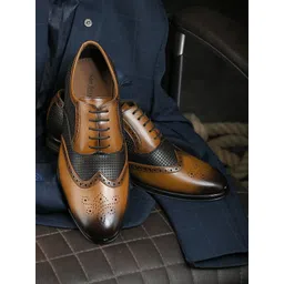San Frissco Men Tan Brown Solid Formal Brogues-picture-15