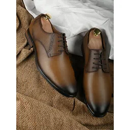 San Frissco Men Tan Brown Solid Formal Derbys-picture-15