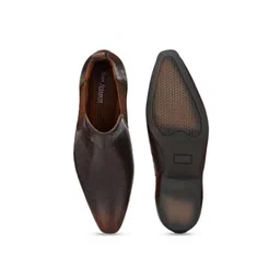 San Frissco Men Tan Flat Chelsea Faux Leather Casual Boots image 4