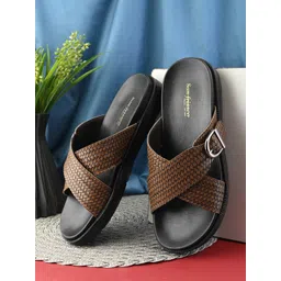 San Frissco Men Textured Comfort Sandals with Buckle-picture-21