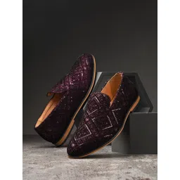 San Frissco Men Textured Embroidered Lightweight Mojaris-picture-33