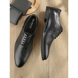 San Frissco Men Textured Genuine Leather Comfort-Fit Formal Derbys-picture-13