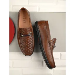 San Frissco Men Textured Genuine Leather Loafers-picture-24