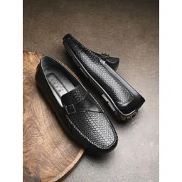 San Frissco Men Textured Lightweight Memory Foam Leather Monks-picture-38