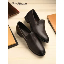 San Frissco Men Textured Slip-On Formal Shoes-picture-32