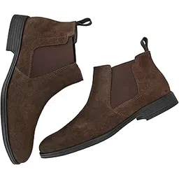 san frissco Men's Boots Italian Leather/Round Toe High Top Chelsea Boot TPR Sole/Suede Leather Casual and Semi Formal Wear/Stylish & Trending with Cushioned Footbed-picture-17