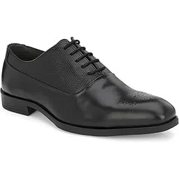 san frissco Men's Formal Shoes with Textured Leather Cushioned Footbed | Classic Oxford TPR Outsole, Durable & Slip-Resistant Comfortable for Office, Meeting, and Formal Occasion-picture-47