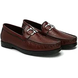 san frissco Men's Lightweight Horsebit Loafer Lightweight Woven Moccasins Formal, Casual Driving Shoes for Men/Synthetic Leather/Cushioned Footbed Designed for All Seasons-picture-13