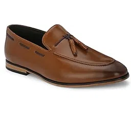 san frissco Men's Tasseled Formal Loafers Leatherette Trending Shoes/Classic Formal Shoes for Office, Parties Slip-On Moccasins with Tassel/Stylish Lightweight and Comfortable Shoes-picture-36