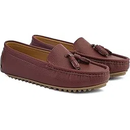 san frissco Women's Tassel Loafers | Stylish Slip-On Shoes for Women Office & Casual Wear | Lightweight, Comfortable Shoes with Durable TPR Sole Elegant Footwear for Women - 6 (Cherry) W 9001-picture-28