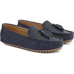 san frissco Women's Tassel Loafers | Stylish Slip-On Shoes for Women Office & Casual Wear | Lightweight, Comfortable Shoes with Durable TPR Sole Elegant Footwear for Women - 7 (Blue) W 9001-picture-53